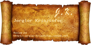 Jergler Krisztofer névjegykártya